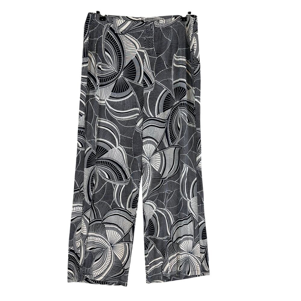 Chico's Travelers Womans Sz 14 2 Palazzo Pants Stretch Comfort Blue Pull On
